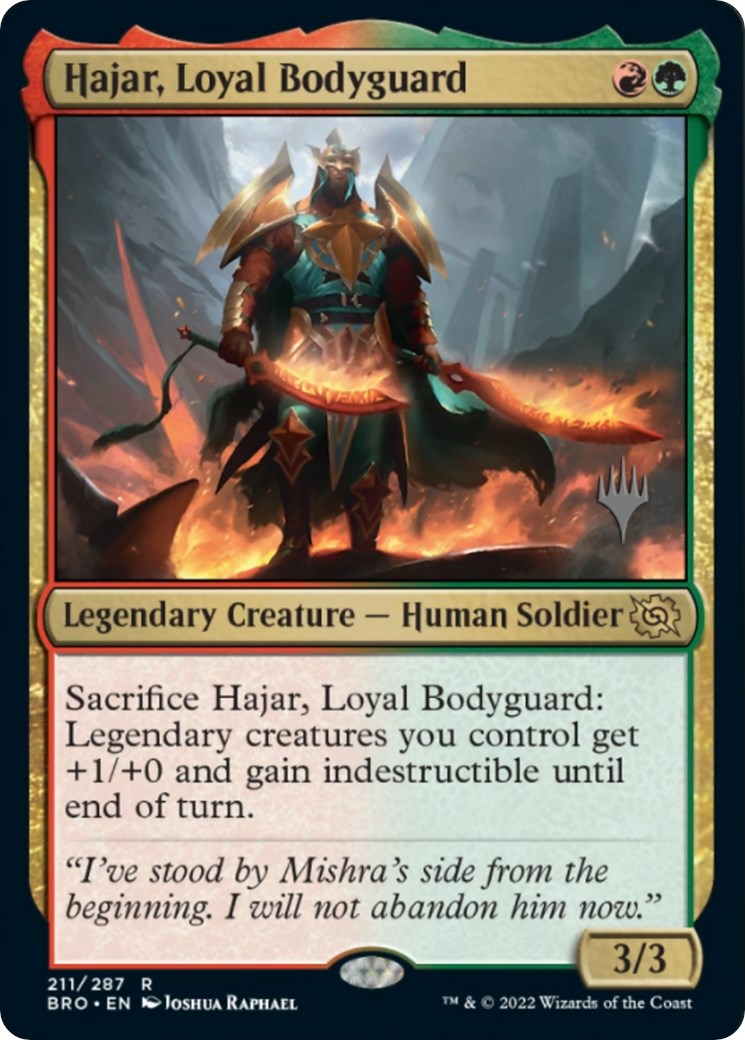 Hajar, Loyal Bodyguard (Promo Pack) [The Brothers' War Promos] MTG Single Magic: The Gathering | Red Claw Gaming