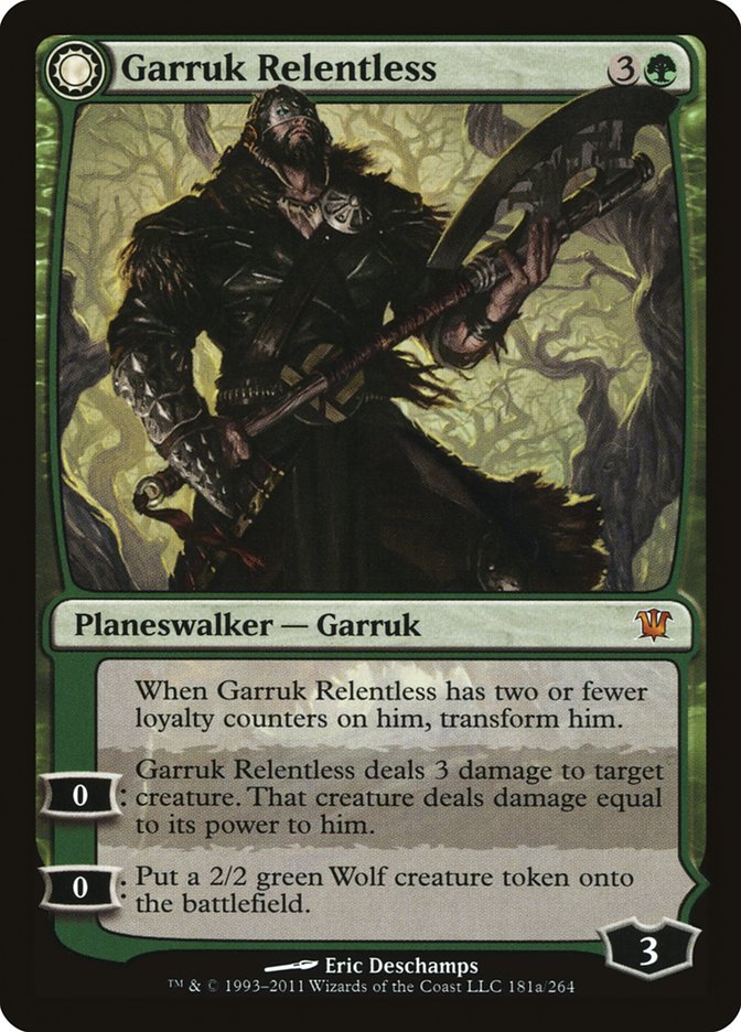 Garruk Relentless // Garruk, the Veil-Cursed [Innistrad] MTG Single Magic: The Gathering | Red Claw Gaming