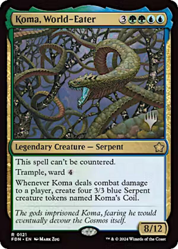 Koma, World-Eater (Promo Pack) [Aetherdrift Promos] MTG Single Magic: The Gathering | Red Claw Gaming