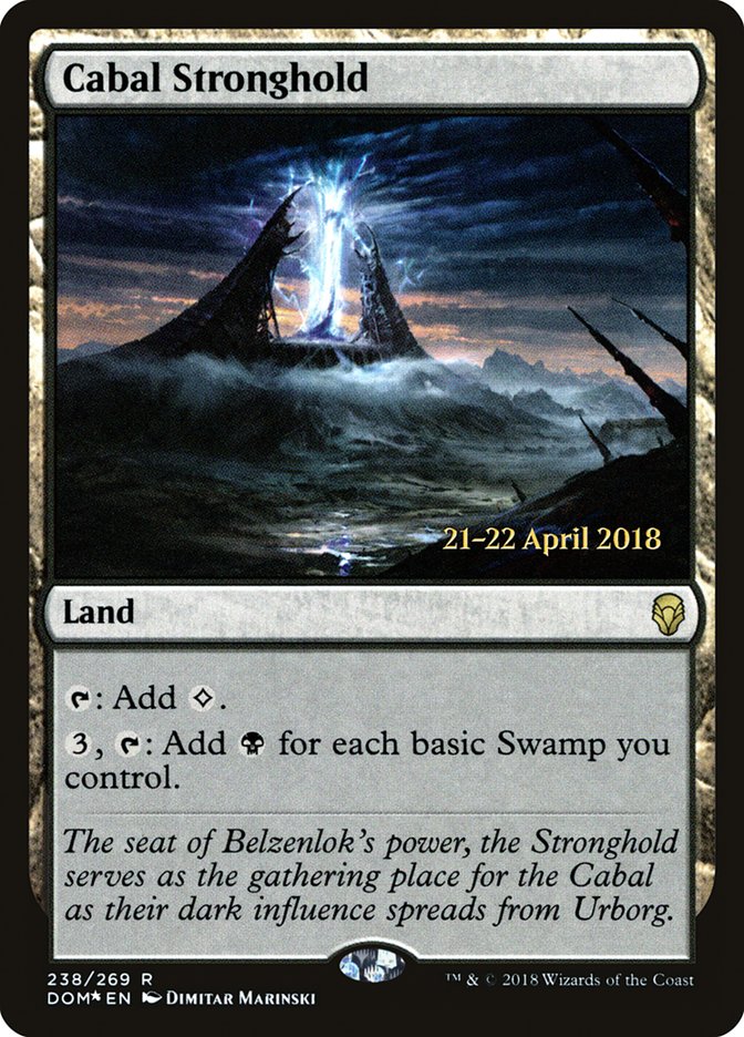 Cabal Stronghold [Dominaria Prerelease Promos] MTG Single Magic: The Gathering | Red Claw Gaming