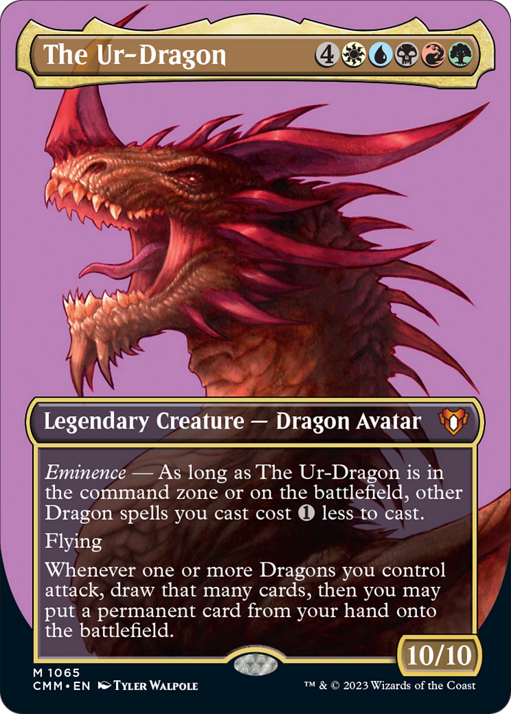 The Ur-Dragon (Borderless Textured Foil Frame Break) [Commander Masters] MTG Single Magic: The Gathering | Red Claw Gaming