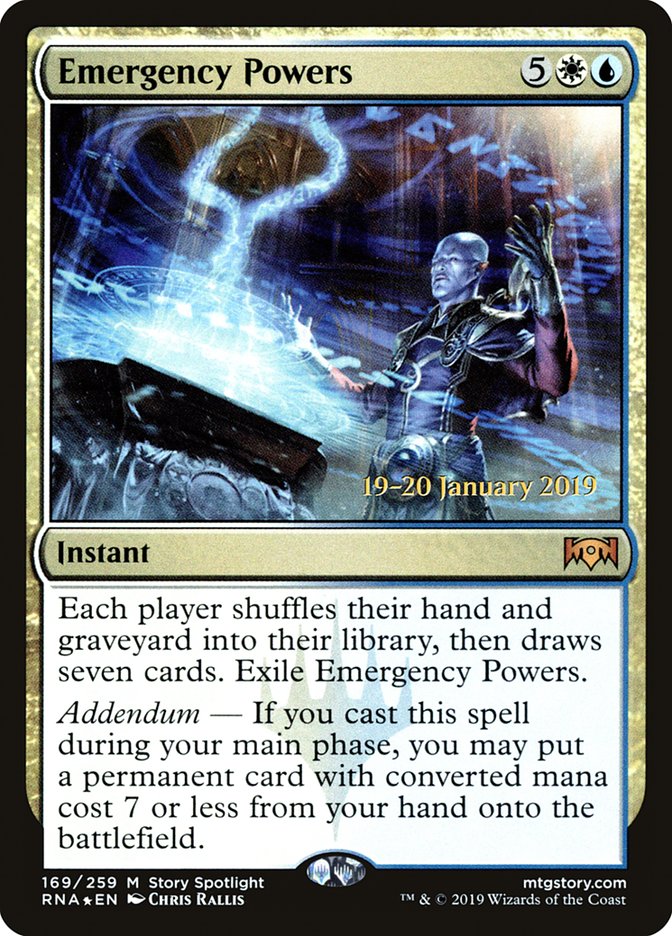 Emergency Powers [Ravnica Allegiance Prerelease Promos] MTG Single Magic: The Gathering | Red Claw Gaming