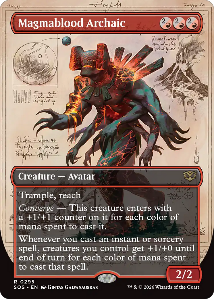 Magmablood Archaic (Borderless) [Secrets of Strixhaven] MTG Single Magic: The Gathering | Red Claw Gaming