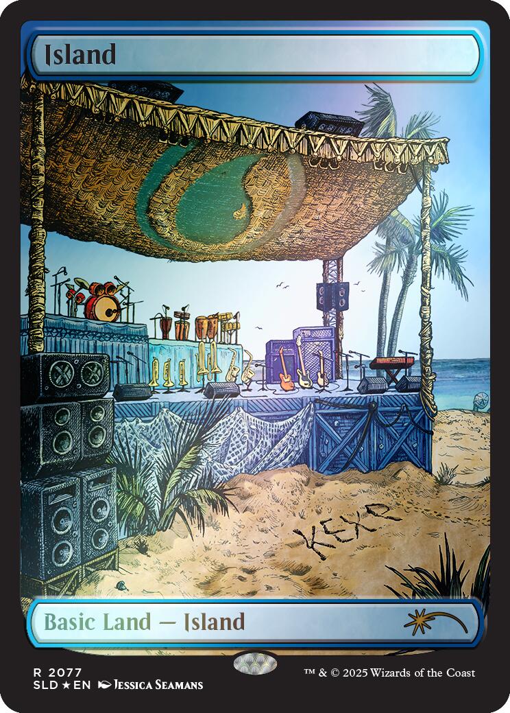 Island (2077) (Rainbow Foil) [Secret Lair Drop Series] MTG Single Magic: The Gathering | Red Claw Gaming