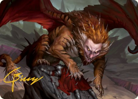 Manticore Art Card (Gold-Stamped Signature) [Dungeons & Dragons: Adventures in the Forgotten Realms Art Series] MTG Single Magic: The Gathering | Red Claw Gaming