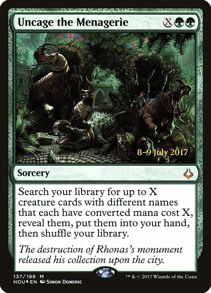 Uncage the Menagerie [Hour of Devastation Prerelease Promos] MTG Single Magic: The Gathering | Red Claw Gaming