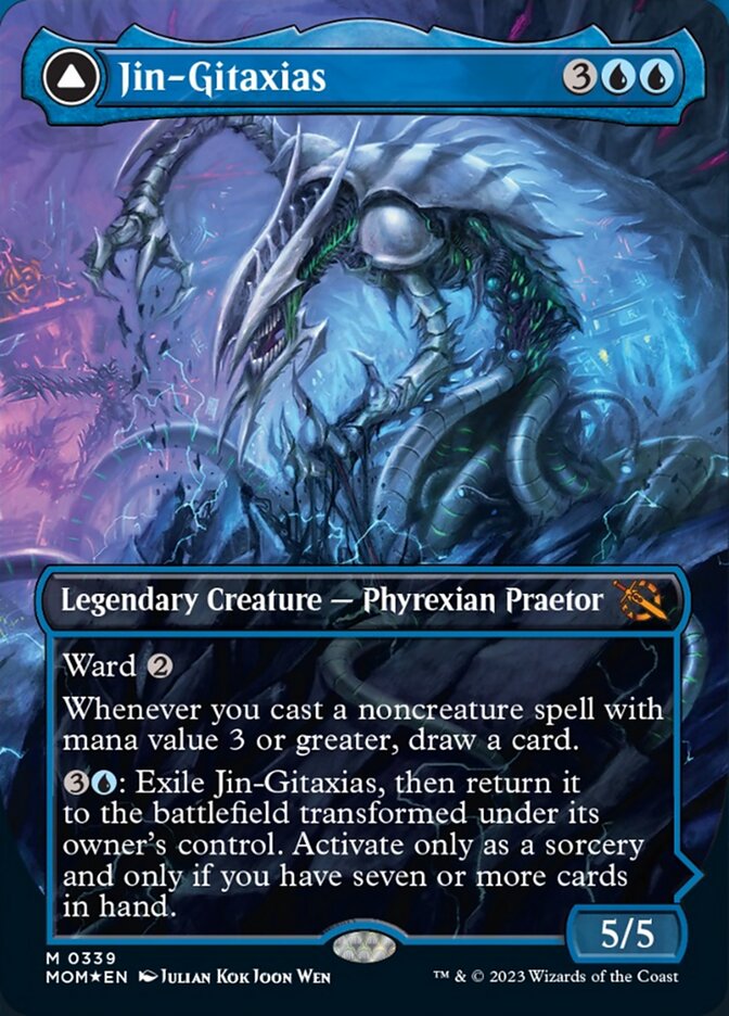 Jin-Gitaxias // The Great Synthesis (Borderless Alternate Art) [March of the Machine] MTG Single Magic: The Gathering    | Red Claw Gaming
