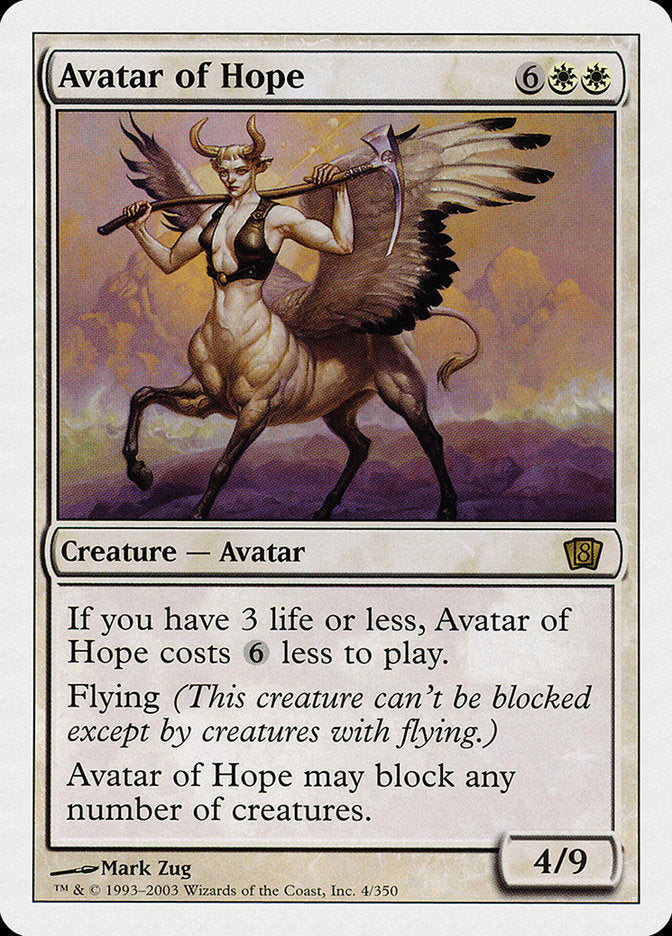 Avatar of Hope [Eighth Edition] MTG Single Magic: The Gathering | Red Claw Gaming