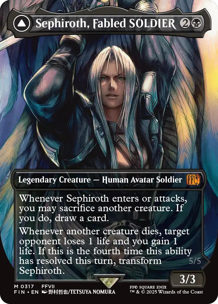 Sephiroth, Fabled SOLDIER // Sephiroth, One-Winged Angel (Borderless) (0317) [FINAL FANTASY] MTG Single Magic: The Gathering | Red Claw Gaming