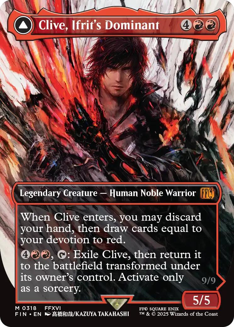 Clive, Ifrit's Dominant // Ifrit, Warden of Inferno (Borderless) (0318) [FINAL FANTASY] MTG Single Magic: The Gathering | Red Claw Gaming