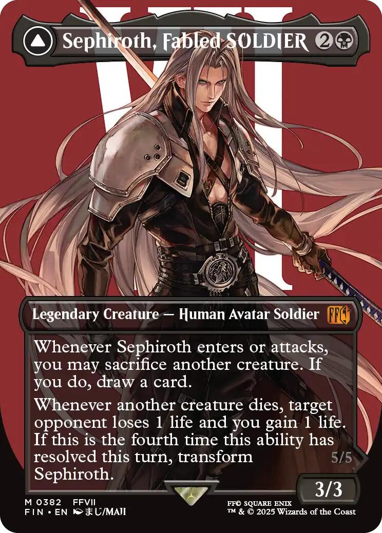 Sephiroth, Fabled SOLDIER // Sephiroth, One-Winged Angel (Borderless) (0382) [FINAL FANTASY] MTG Single Magic: The Gathering | Red Claw Gaming