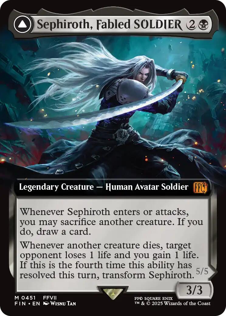 Sephiroth, Fabled SOLDIER // Sephiroth, One-Winged Angel (Extended Art) [FINAL FANTASY] MTG Single Magic: The Gathering | Red Claw Gaming