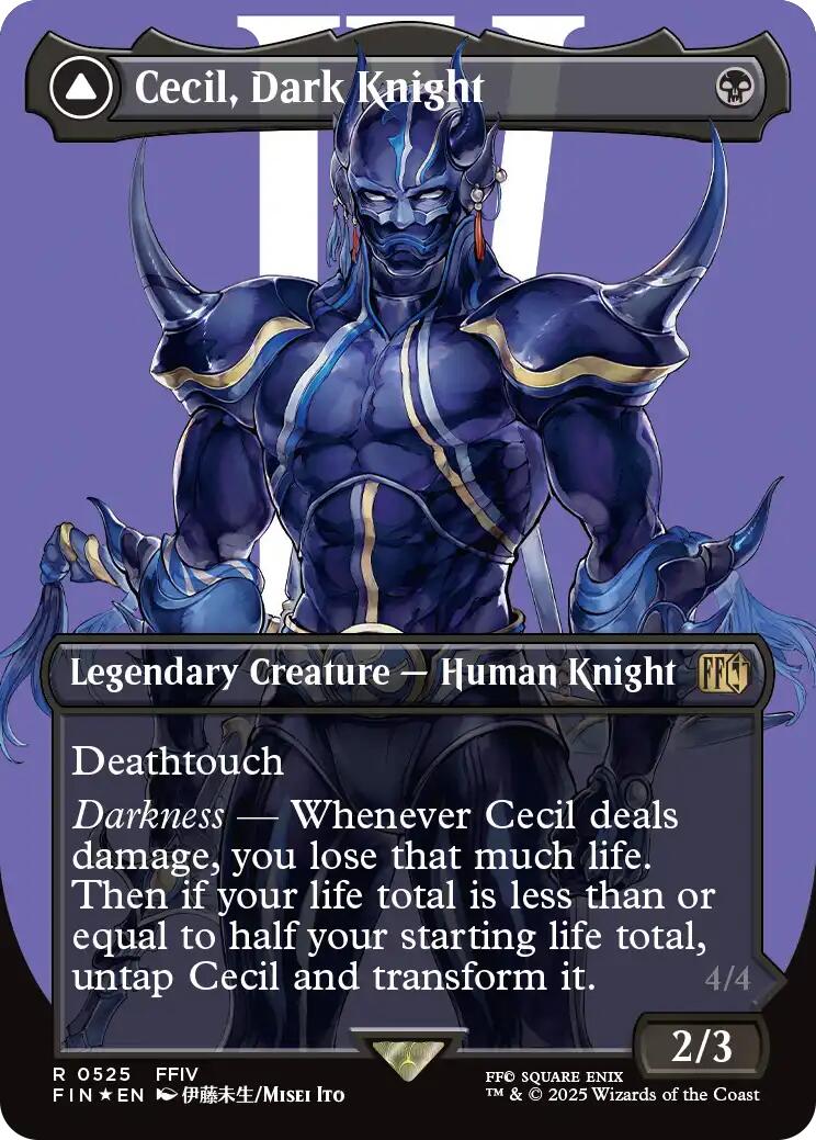 Cecil, Dark Knight // Cecil, Redeemed Paladin (Borderless) (Surge Foil) [FINAL FANTASY] MTG Single Magic: The Gathering | Red Claw Gaming