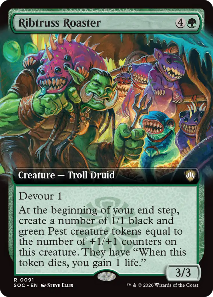 Ribtruss Roaster (Extended Art) [Secrets of Strixhaven Commander] MTG Single Magic: The Gathering | Red Claw Gaming