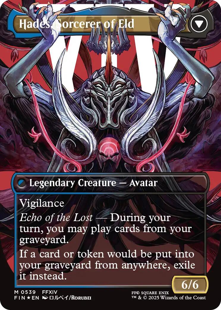 Emet-Selch, Unsundered // Hades, Sorcerer of Eld (Borderless) (Surge Foil) [FINAL FANTASY] MTG Single Magic: The Gathering | Red Claw Gaming