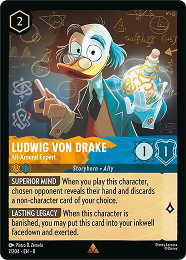 Ludwig Von Drake - All-Around Expert (7/204) [Reign of Jafar] Lorcana Single Disney | Red Claw Gaming