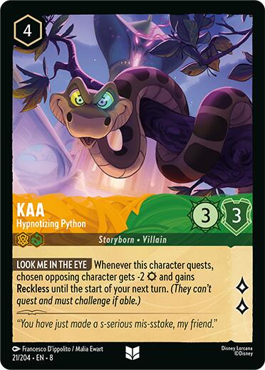 Kaa - Hypnotizing Python (21/204) [Reign of Jafar] Lorcana Single Disney | Red Claw Gaming
