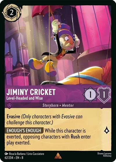 Jiminiy Cricket - Level-Headed and Wise (62/204) [Reign of Jafar] Lorcana Single Disney | Red Claw Gaming