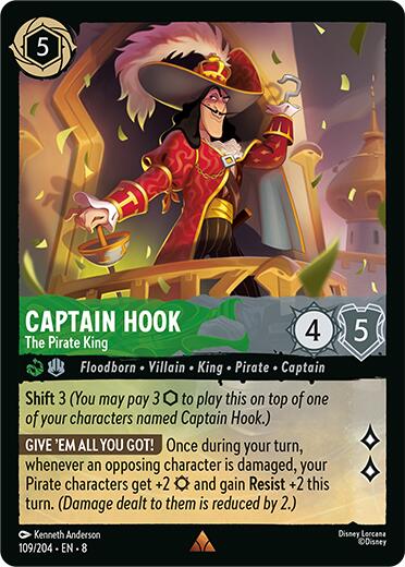 Captain Hook - The Pirate King (109/204) [Reign of Jafar] Lorcana Single Disney | Red Claw Gaming