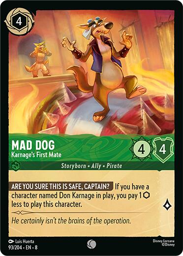 Mad Dog - Karnage's First Mate (93/204) [Reign of Jafar] Lorcana Single Disney | Red Claw Gaming