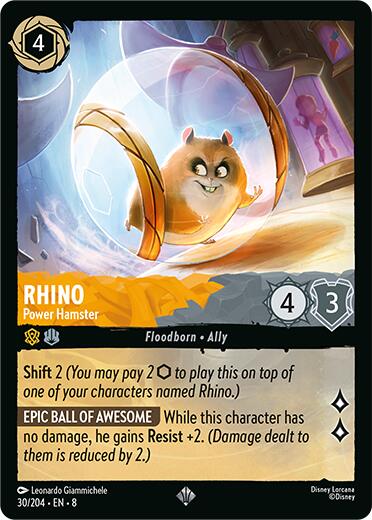 Rhino - Power Hamster (30/204) [Reign of Jafar] Lorcana Single Disney | Red Claw Gaming