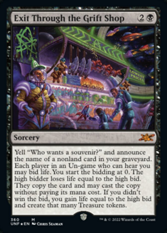 Exit Through the Grift Shop (Galaxy Foil) [Unfinity] MTG Single Magic: The Gathering    | Red Claw Gaming