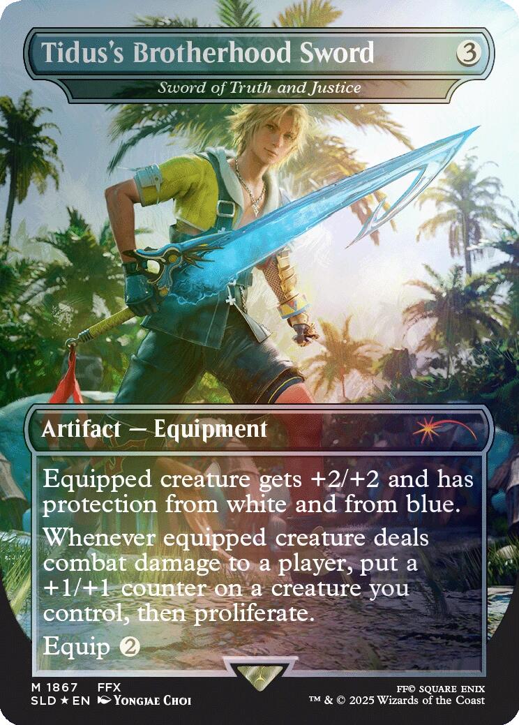 Tidus's Brotherhood Sword - Sword of Truth and Justice (Rainbow Foil) [Secret Lair Drop Series] MTG Single Magic: The Gathering | Red Claw Gaming