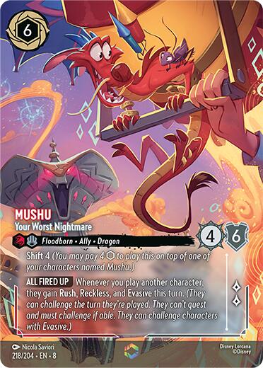 Mushu - Your Worst Nightmare (Enchanted) (218/204) [Reign of Jafar] Lorcana Single Disney | Red Claw Gaming