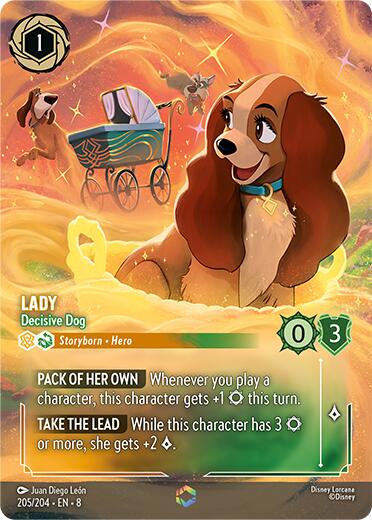 Lady - Decisive Dog (Enchanted) (205/204) [Reign of Jafar] Lorcana Single Disney | Red Claw Gaming