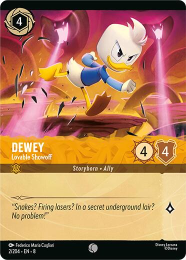 Dewey - Lovable Showoff (Cold Foil) (2/204) [Reign of Jafar] Lorcana Single Disney | Red Claw Gaming