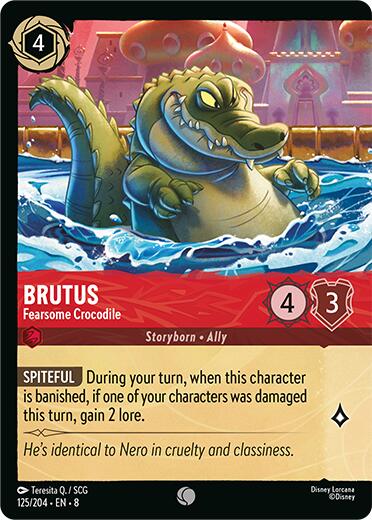 Brutus - Fearsome Crocodile (Cold Foil) (125/204) [Reign of Jafar] Lorcana Single Disney | Red Claw Gaming