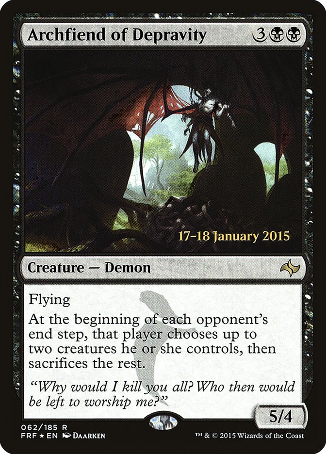 Archfiend of Depravity [Fate Reforged Prerelease Promos] MTG Single Magic: The Gathering | Red Claw Gaming