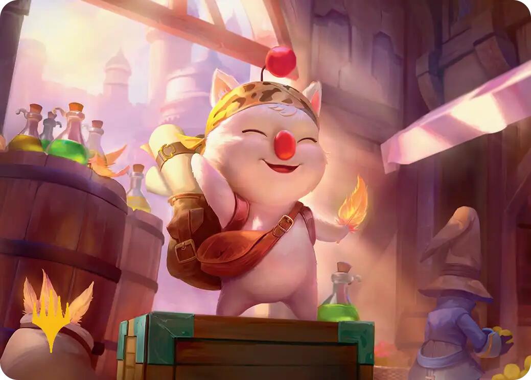 Stiltzkin, Moogle Merchant Art Card (Gold-Stamped Planeswalker Symbol) [FINAL FANTASY Art Series] MTG Single Magic: The Gathering | Red Claw Gaming