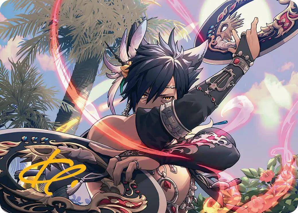 Dancer's Chakrams Art Card (Gold-Stamped Signature) [FINAL FANTASY Art Series] MTG Single Magic: The Gathering | Red Claw Gaming