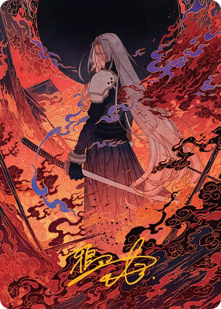 Nibelheim Aflame Art Card (Gold-Stamped Signature) [FINAL FANTASY Art Series] MTG Single Magic: The Gathering | Red Claw Gaming