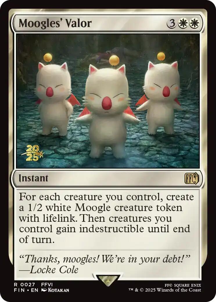 Moogles' Valor [FINAL FANTASY Prerelease Promo] MTG Single Magic: The Gathering | Red Claw Gaming