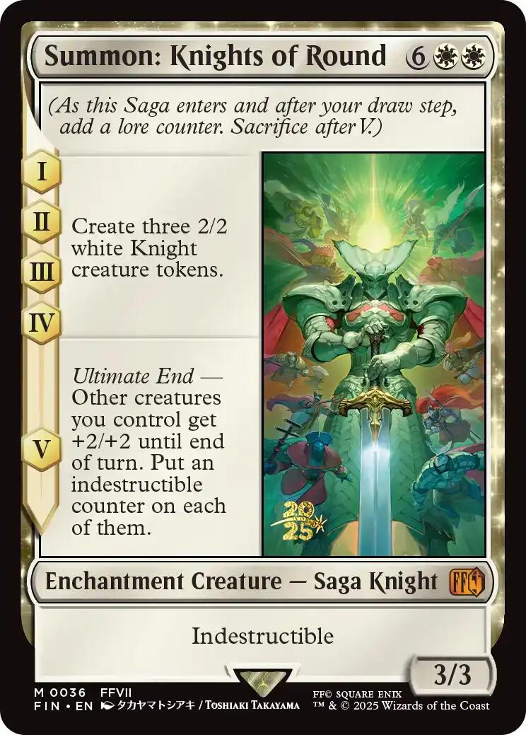 Summon: Knights of Round [FINAL FANTASY Prerelease Promo] MTG Single Magic: The Gathering | Red Claw Gaming