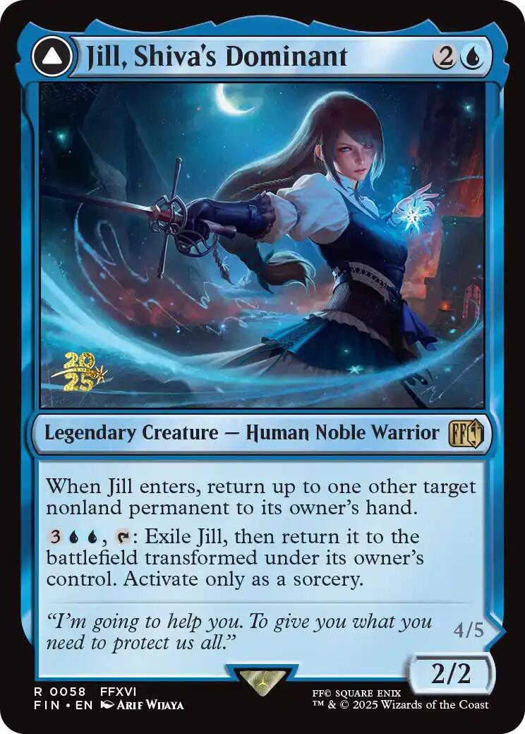Jill, Shiva's Dominant // Shiva, Warden of Ice [FINAL FANTASY Prerelease Promo] MTG Single Magic: The Gathering | Red Claw Gaming