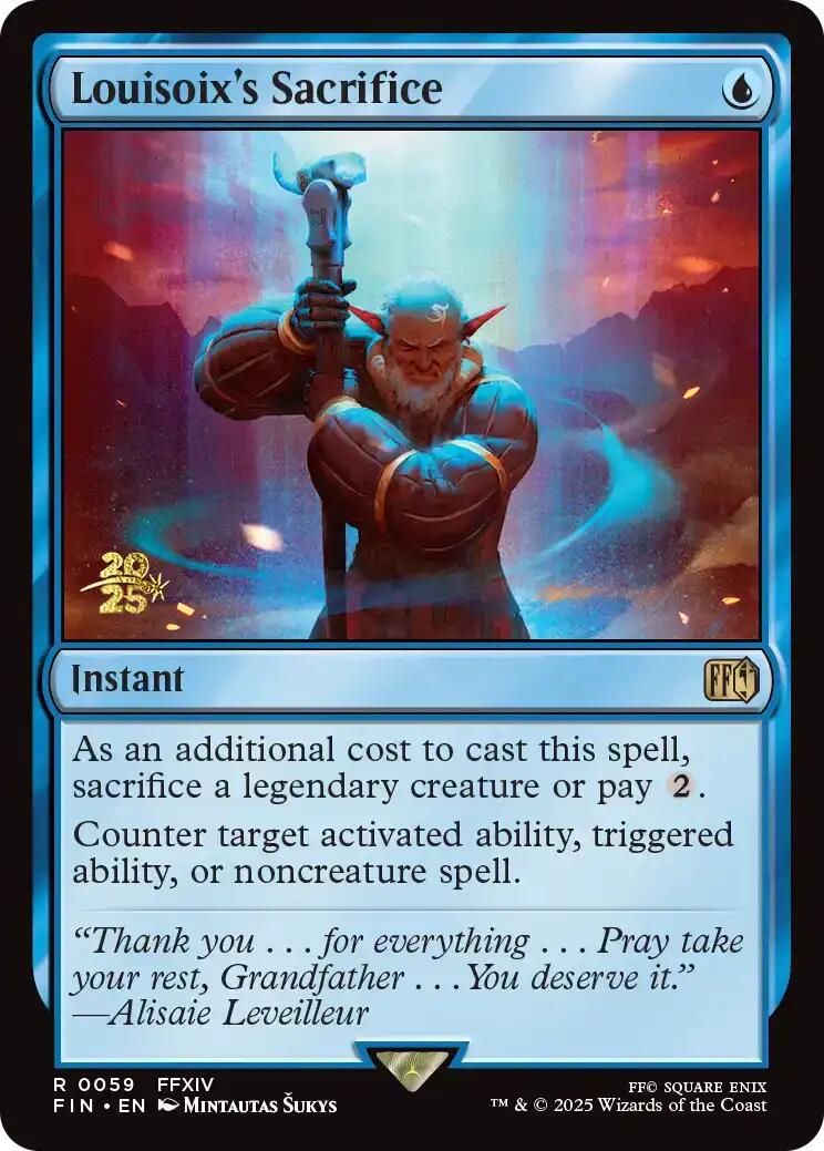 Louisoix's Sacrifice [FINAL FANTASY Prerelease Promo] MTG Single Magic: The Gathering | Red Claw Gaming