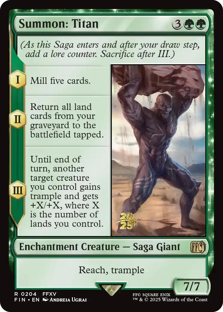 Summon: Titan [FINAL FANTASY Prerelease Promo] MTG Single Magic: The Gathering | Red Claw Gaming