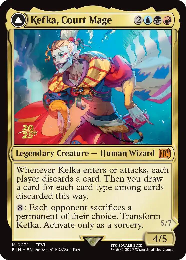 Kefka, Court Mage // Kefka, Ruler of Ruin [FINAL FANTASY Prerelease Promo] MTG Single Magic: The Gathering | Red Claw Gaming
