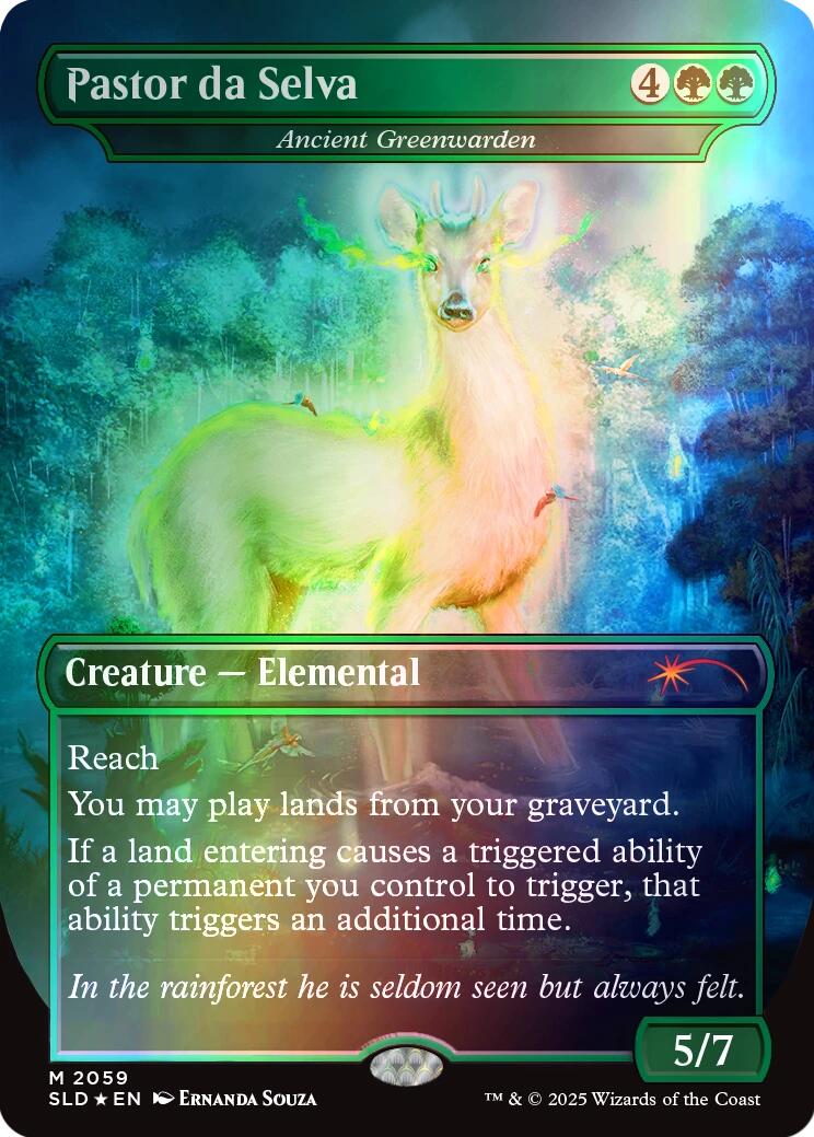 Pastor da Selva - Ancient Greenwarden (Rainbow Foil) [Secret Lair Drop Series] MTG Single Magic: The Gathering | Red Claw Gaming