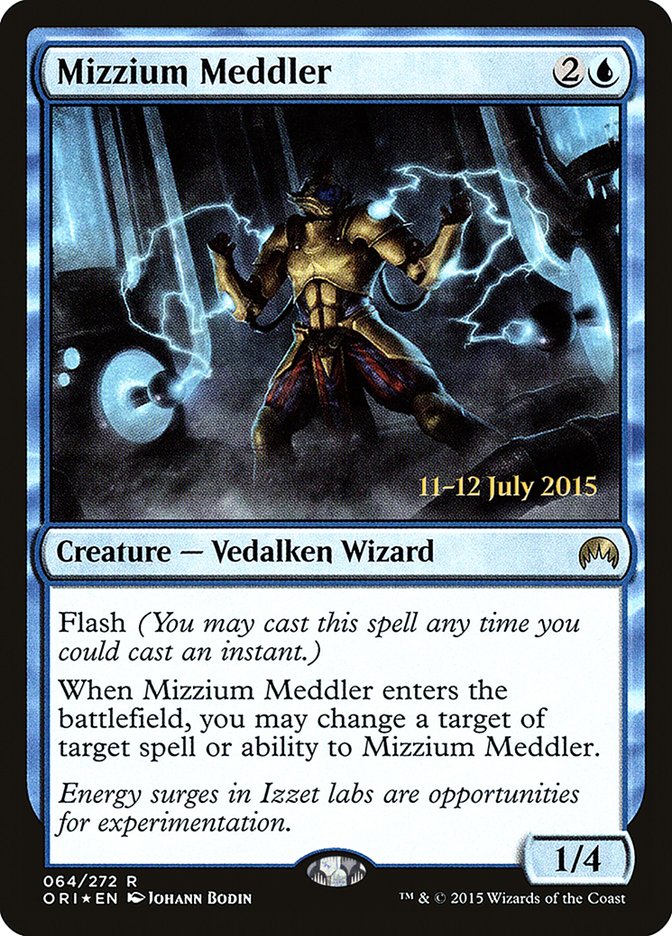 Mizzium Meddler [Magic Origins Prerelease Promos] MTG Single Magic: The Gathering | Red Claw Gaming