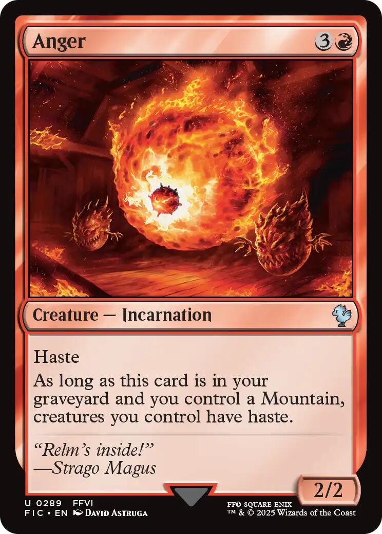 Anger (Surge Foil) [FINAL FANTASY Commander] MTG Single Magic: The Gathering | Red Claw Gaming