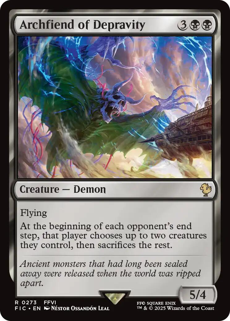 Archfiend of Depravity (Surge Foil) [FINAL FANTASY Commander] MTG Single Magic: The Gathering | Red Claw Gaming