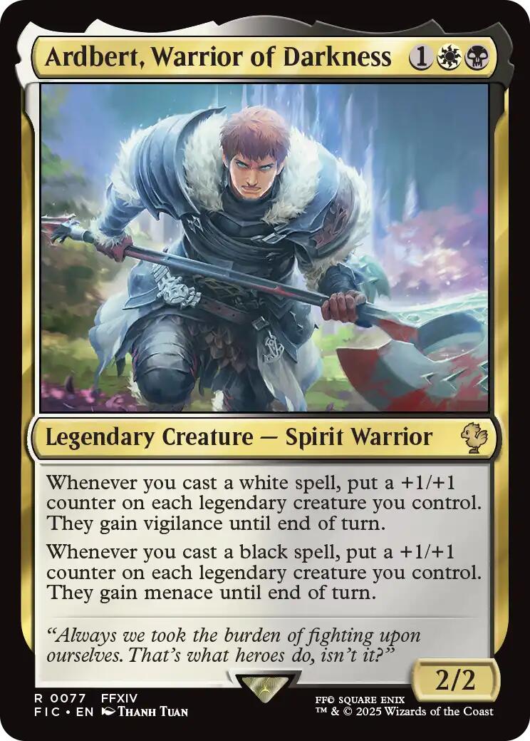 Ardbert, Warrior of Darkness (Surge Foil) [FINAL FANTASY Commander] MTG Single Magic: The Gathering | Red Claw Gaming