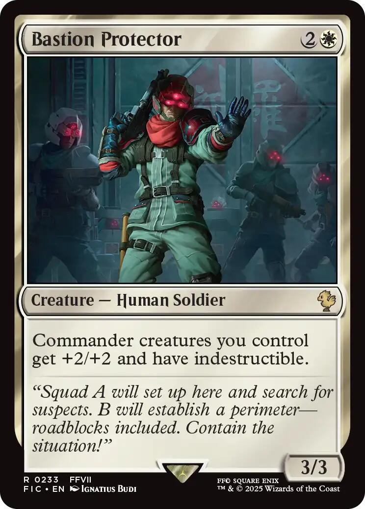 Bastion Protector (Surge Foil) [FINAL FANTASY Commander] MTG Single Magic: The Gathering | Red Claw Gaming