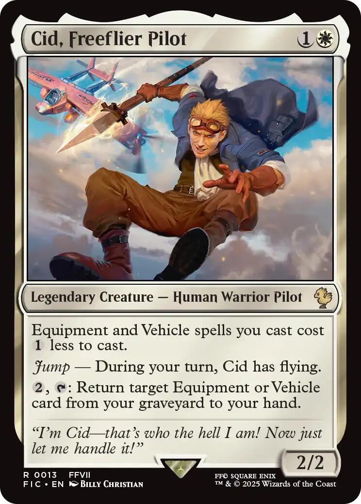 Cid, Freeflier Pilot (Surge Foil) [FINAL FANTASY Commander] MTG Single Magic: The Gathering | Red Claw Gaming