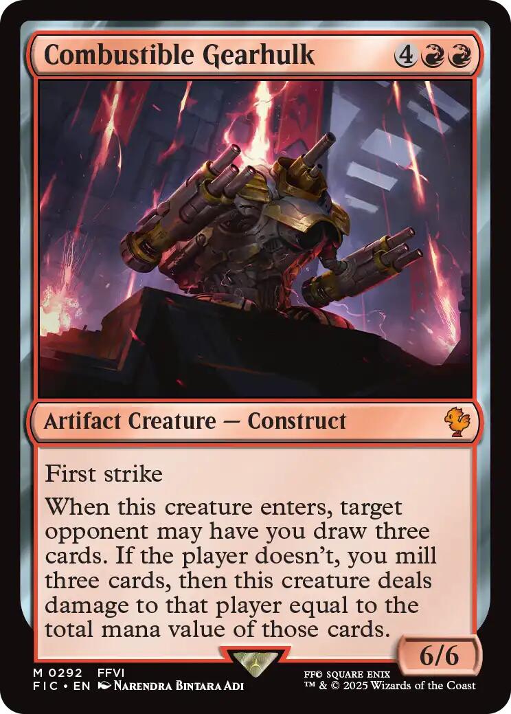Combustible Gearhulk (Surge Foil) [FINAL FANTASY Commander] MTG Single Magic: The Gathering | Red Claw Gaming