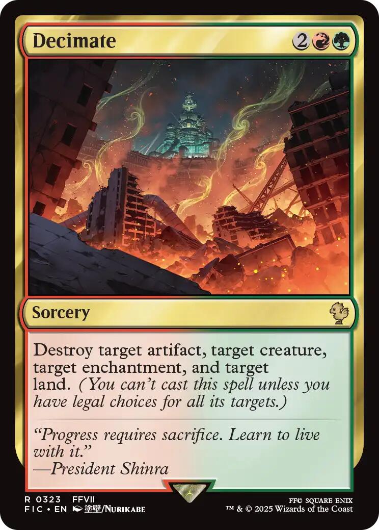 Decimate (Surge Foil) [FINAL FANTASY Commander] MTG Single Magic: The Gathering | Red Claw Gaming